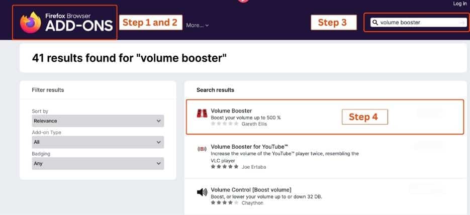 how to add Firefox volume extension